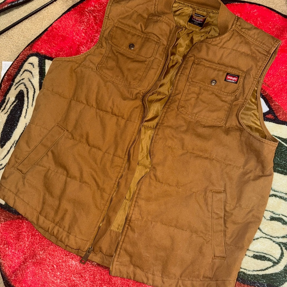 Wrangler Brown Quilted Workwear Vest